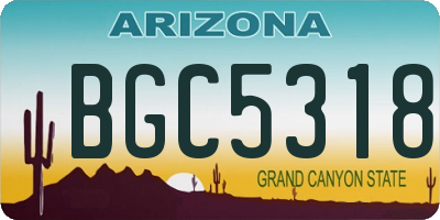 AZ license plate BGC5318