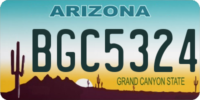 AZ license plate BGC5324