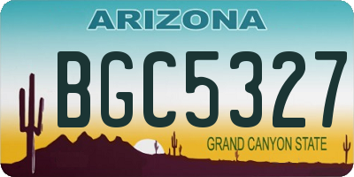 AZ license plate BGC5327