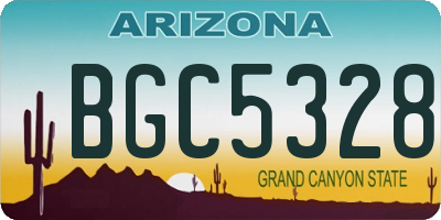 AZ license plate BGC5328