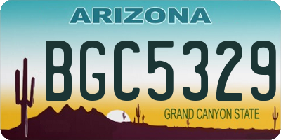 AZ license plate BGC5329