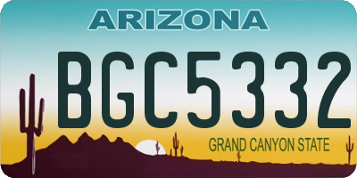 AZ license plate BGC5332