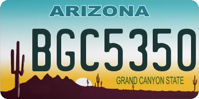 AZ license plate BGC5350