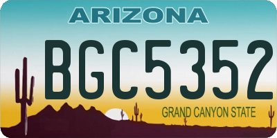 AZ license plate BGC5352