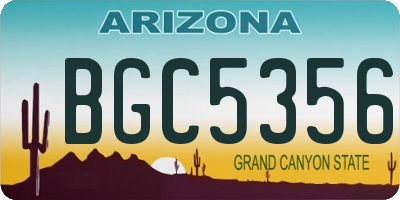 AZ license plate BGC5356