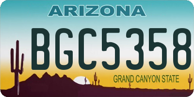 AZ license plate BGC5358