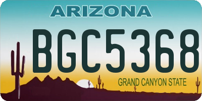 AZ license plate BGC5368
