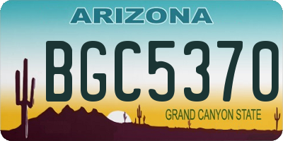 AZ license plate BGC5370