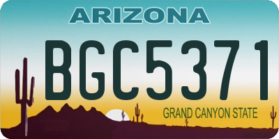 AZ license plate BGC5371
