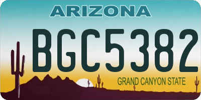 AZ license plate BGC5382