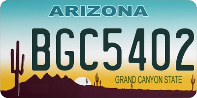 AZ license plate BGC5402