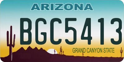 AZ license plate BGC5413