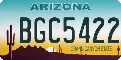 AZ license plate BGC5422