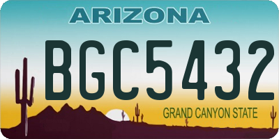 AZ license plate BGC5432