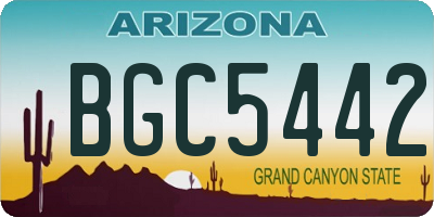 AZ license plate BGC5442