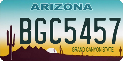 AZ license plate BGC5457