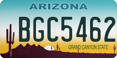 AZ license plate BGC5462