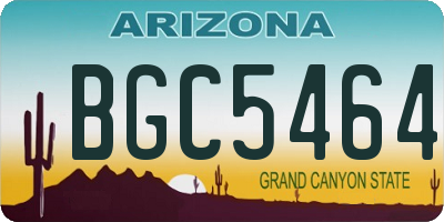 AZ license plate BGC5464