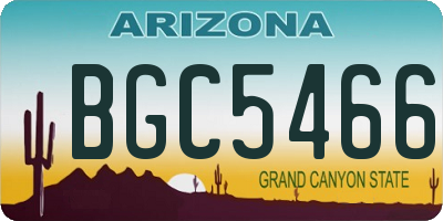 AZ license plate BGC5466