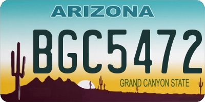 AZ license plate BGC5472