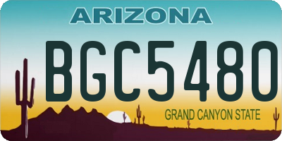 AZ license plate BGC5480