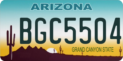 AZ license plate BGC5504