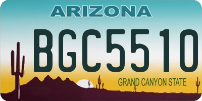 AZ license plate BGC5510