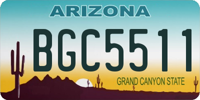 AZ license plate BGC5511