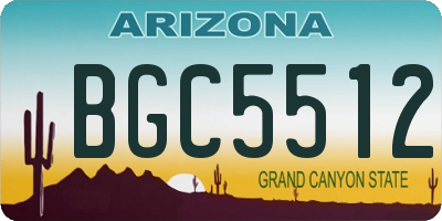 AZ license plate BGC5512