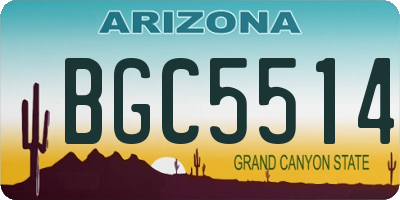 AZ license plate BGC5514
