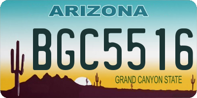 AZ license plate BGC5516