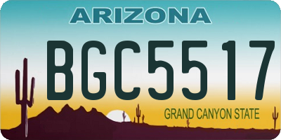 AZ license plate BGC5517