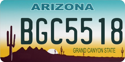 AZ license plate BGC5518