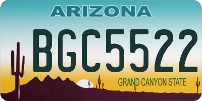 AZ license plate BGC5522