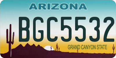 AZ license plate BGC5532