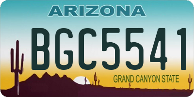 AZ license plate BGC5541