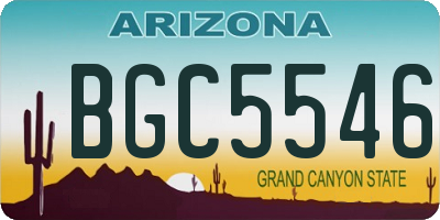 AZ license plate BGC5546