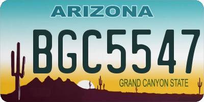 AZ license plate BGC5547