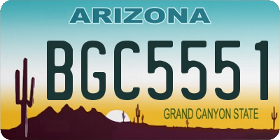 AZ license plate BGC5551