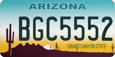AZ license plate BGC5552