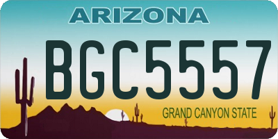 AZ license plate BGC5557