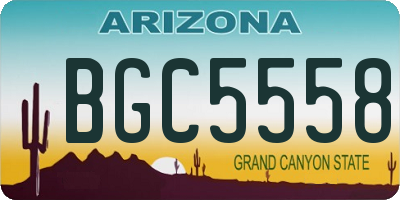 AZ license plate BGC5558