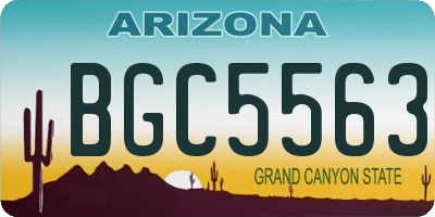 AZ license plate BGC5563