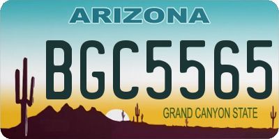 AZ license plate BGC5565