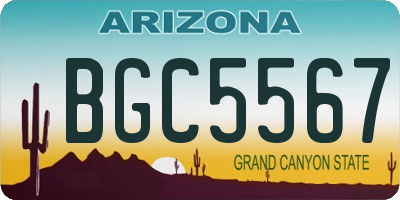 AZ license plate BGC5567