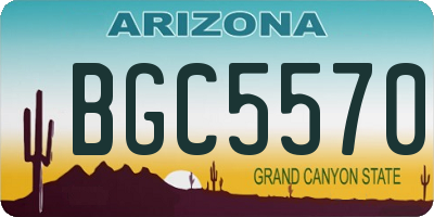 AZ license plate BGC5570
