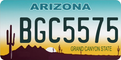 AZ license plate BGC5575
