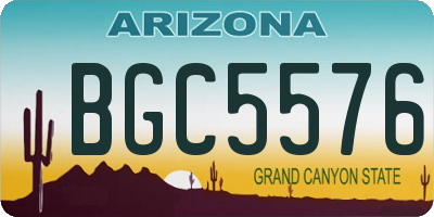 AZ license plate BGC5576