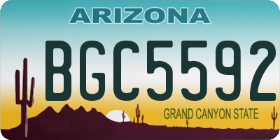 AZ license plate BGC5592