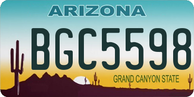 AZ license plate BGC5598